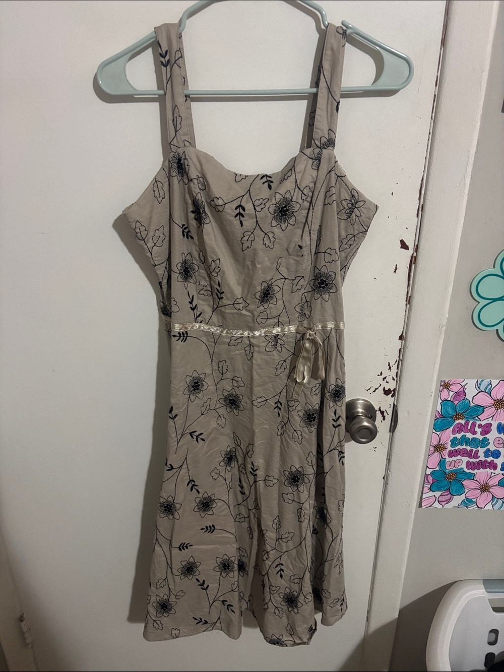 Women's Size 10 Alexandra Bartlett Dress Beige - 100% Cotton